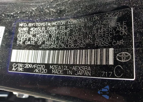 2022 Toyota Corolla Se from USA, damaged, VIN JTDS4MCE3NJ082240